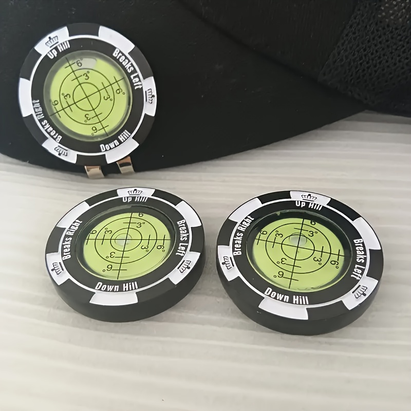 

High Precision Aluminum Alloy Golf With Hat Clip Ball Marker - Putting Slope Reading Tool And Green Reading Aid For Men And Women Golf Accessories