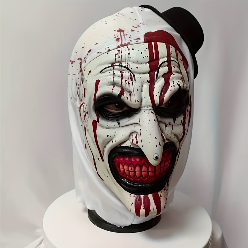 Image of 1pc Halloween Horror Bleeding Clown Mask, Perfect For Halloween, Christmas, Masquerade Ball Performances, And Horror-themed Party Events