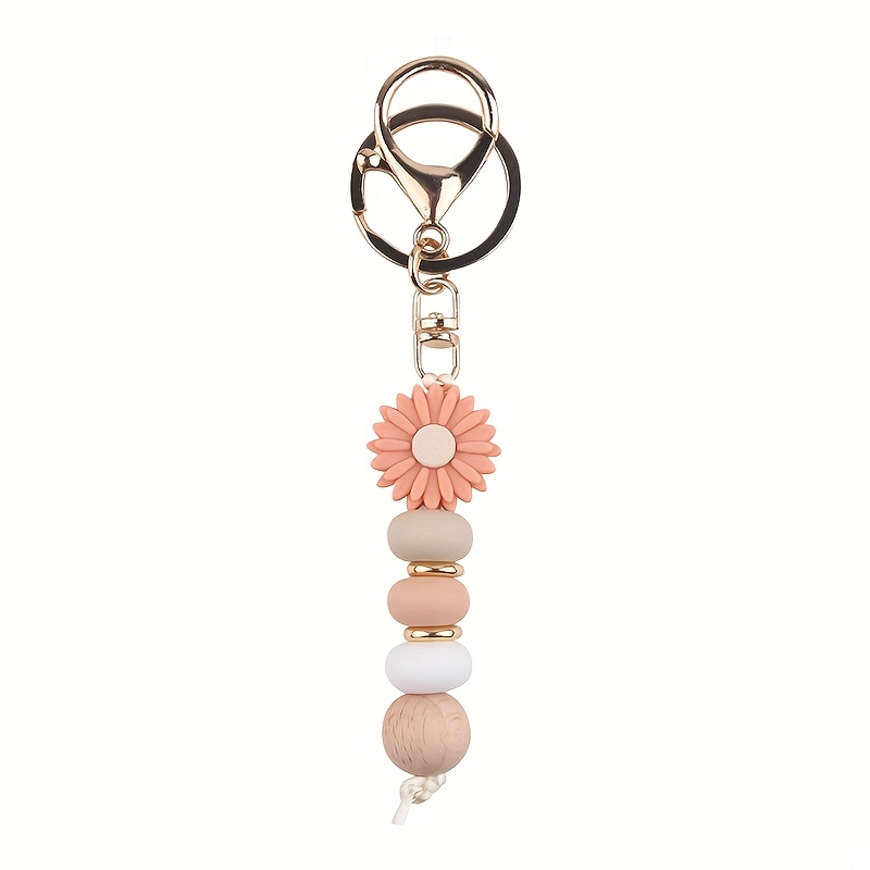 Image of New European And American Silicone Colorful Daisy Keychain Pendant, Perfect Gift For During Holidays, Suitable For Bags, Wallets, And Car Keychains
