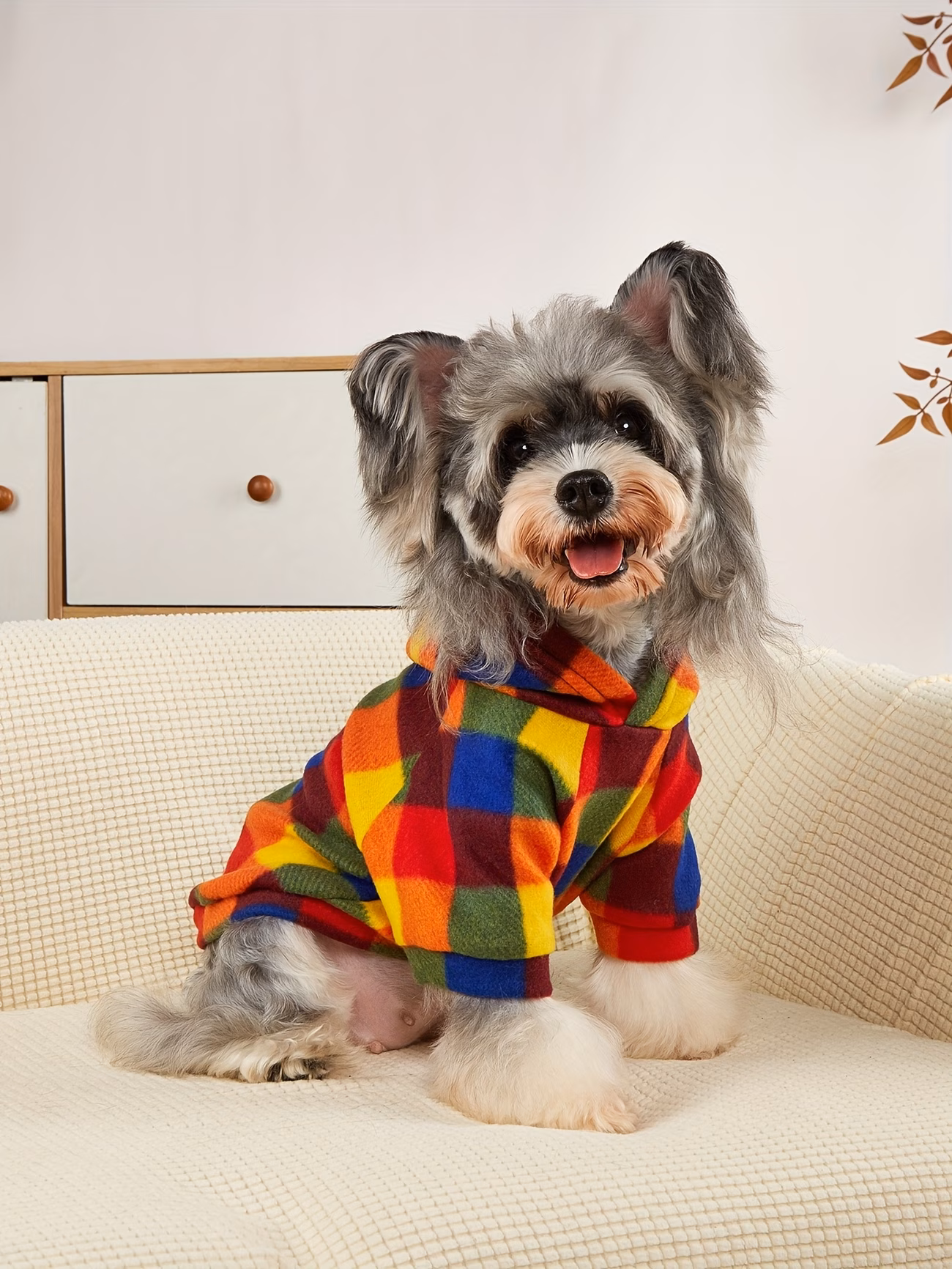 pet sweatshirt clothing 1pc colorful fleece warm comfortable coat for cats and dogs indoor and outdoor animal apparel autumn and winter hoodie for kittens and puppies cute cartoon pet supplies soft pet dog clothes puppy Product details 0