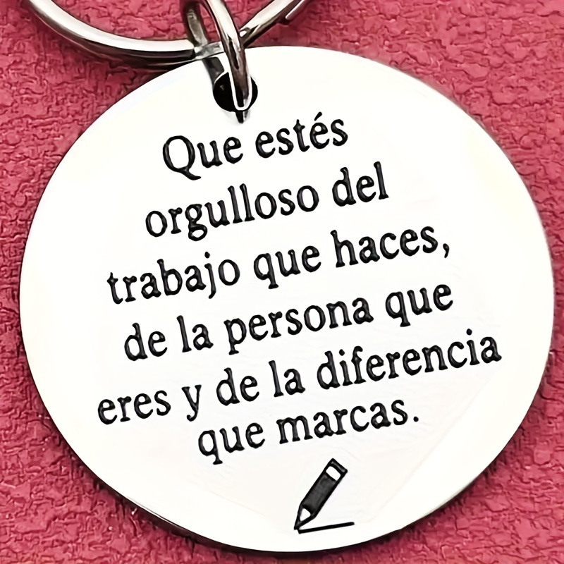 

1pc Steel Keychain Inspirational Spanish For - Appreciation For , ,