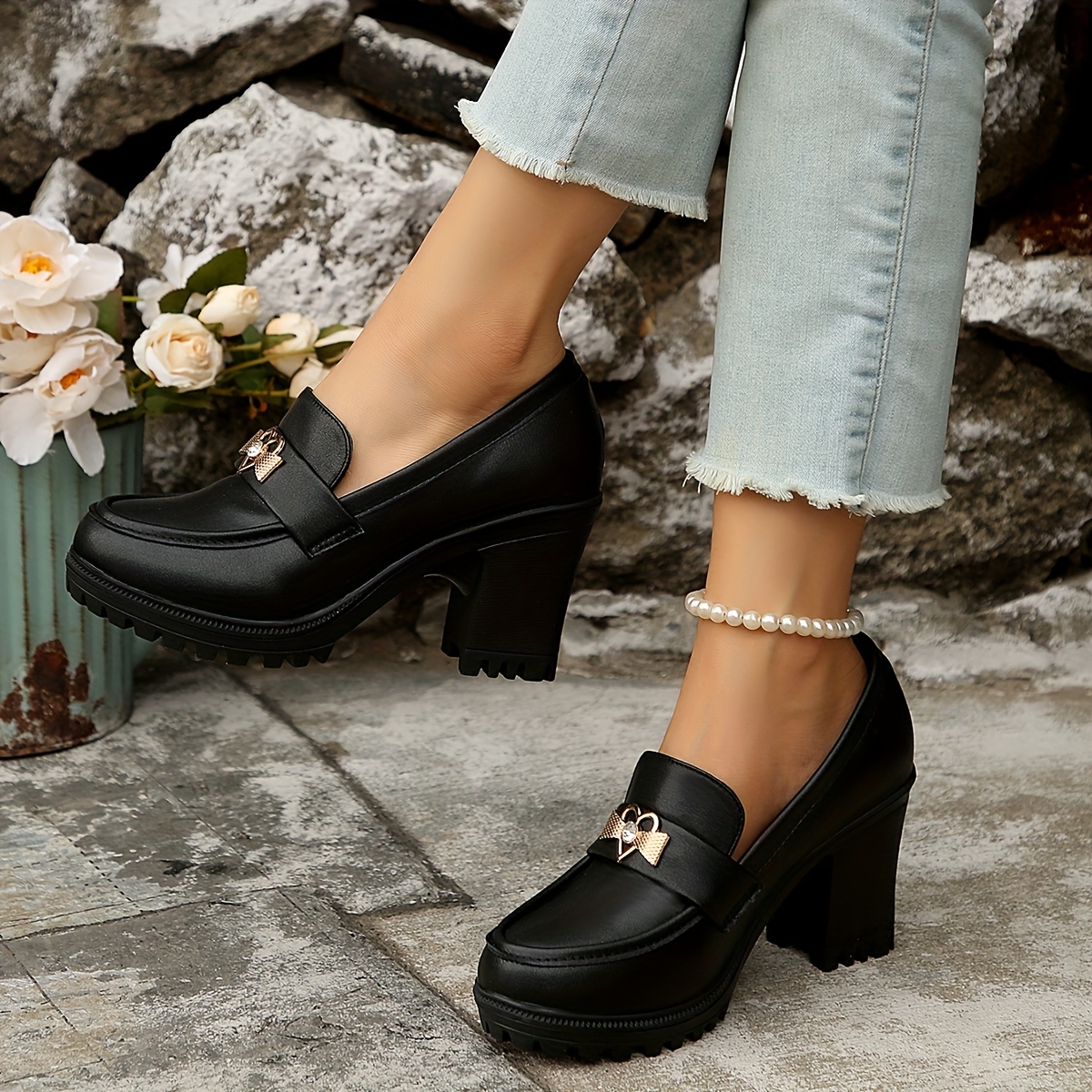 zapatos plataforma tacón mujer Temu Chile