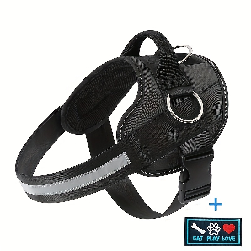 No-pull Reflective Dog Harness - Breathable Adjustable Pet Vest With Handle, & Machine Washable For Safe Outdoor Walking - Prevents Choking, Reduces Pulling And Tugging, Without Battery
