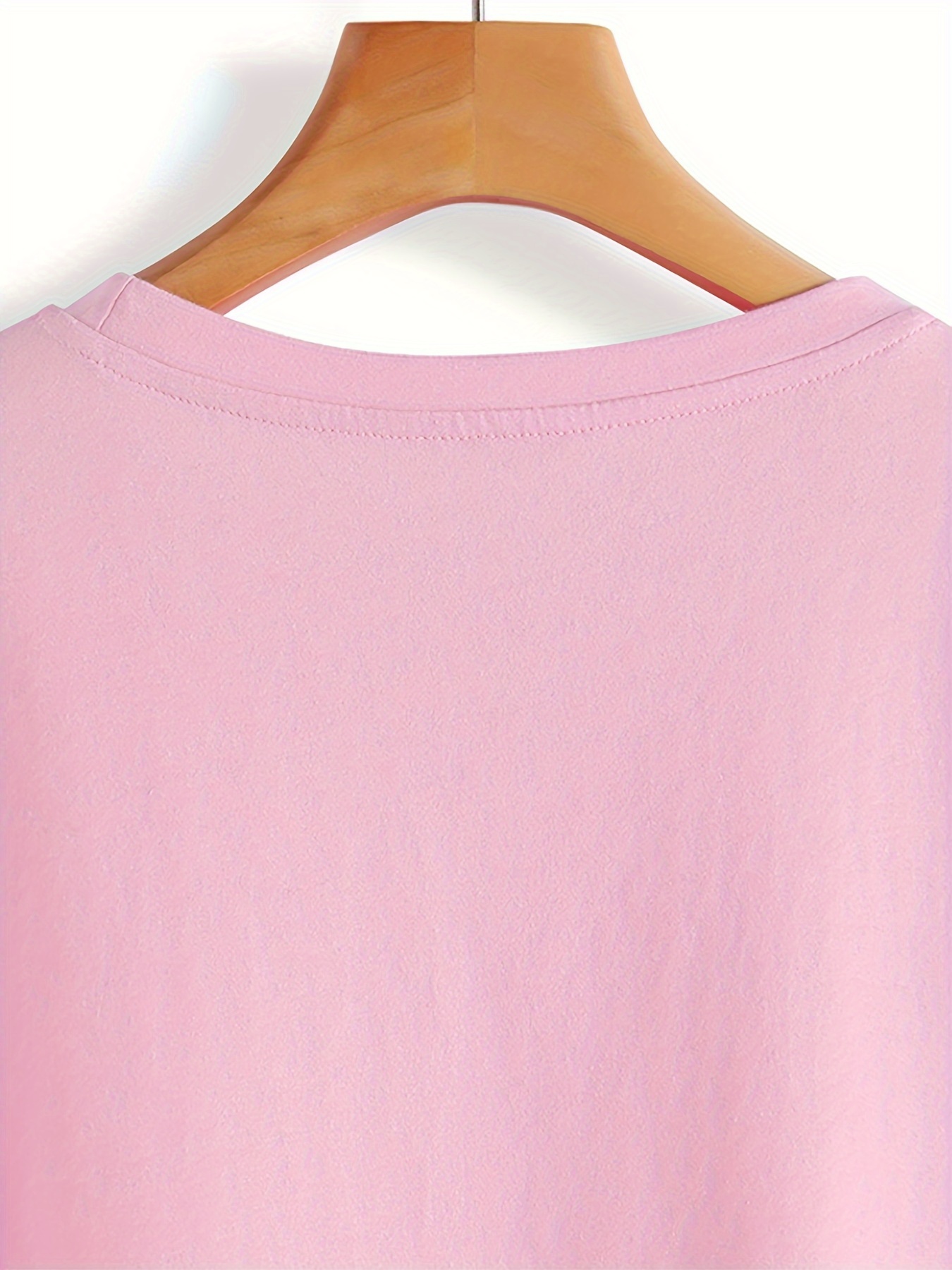 Plus Size Solid Simple Crew Neck T-Shirt, Casual Short Sleeve Top For Spring & Summer, Women's Plus Size Clothing