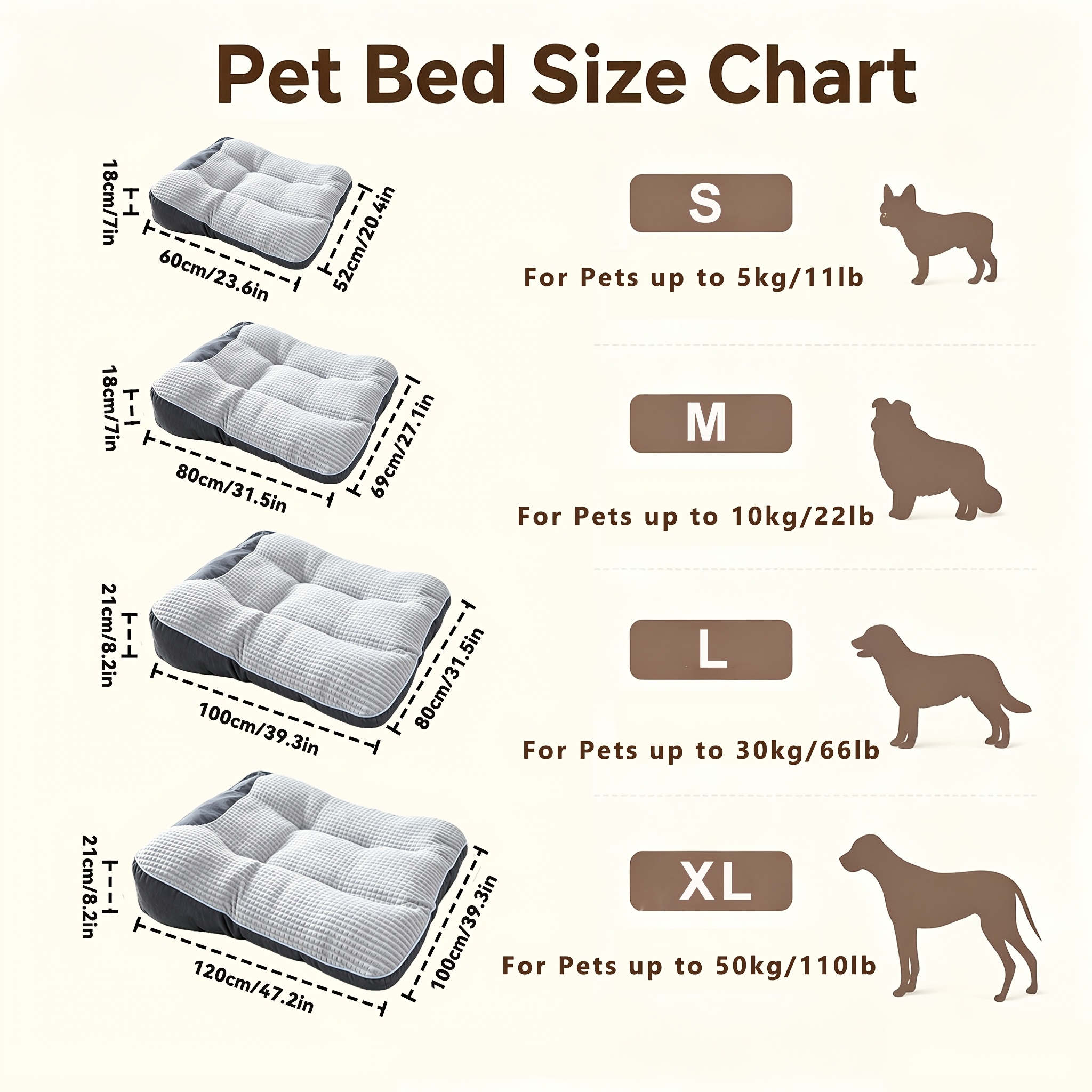 Medium Large Size Dog Bed | Extra Thick Orthopedic Pet Mattress | Plush Supportive Pet Sleeping Pad For Joint Relief | Durable & Long Lasting For Medium Large Dogs