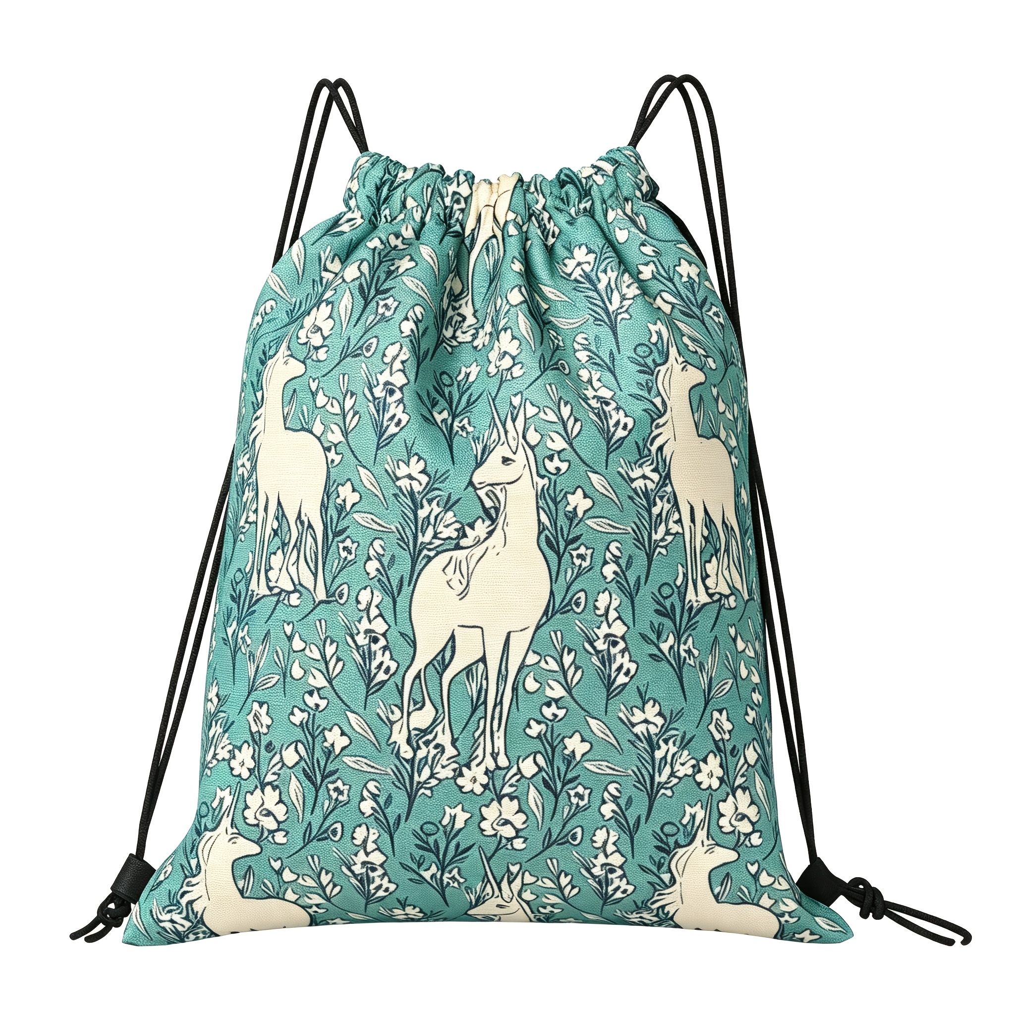 TEMU Pochette à cordon de serrage avec imprimé forêt du pays des merveilles de la Dernière Licorne