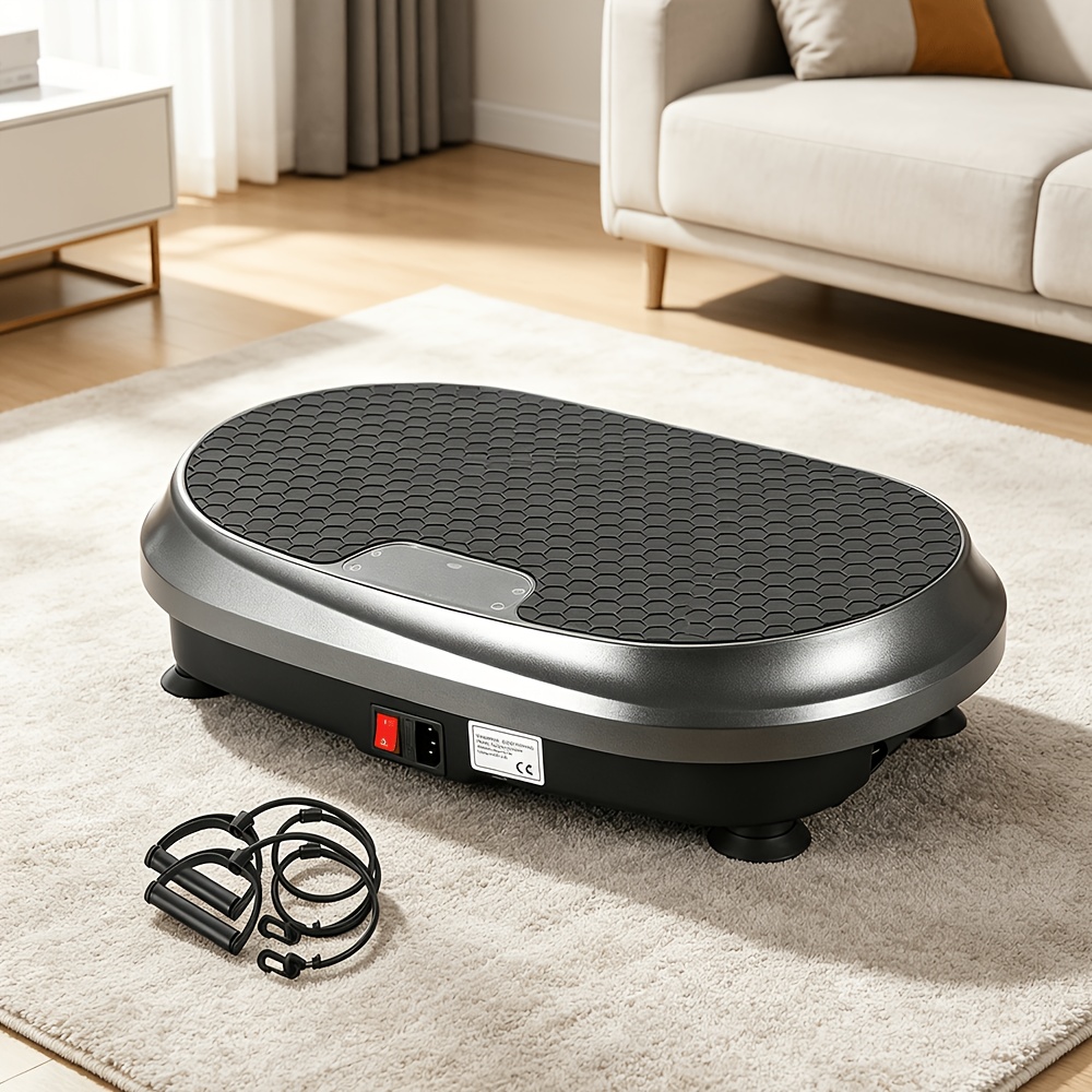 Image of Vibration Platform, 5 Training Programs + 199 Adjustable Speed Levels, Resistance Bands, Fitness Vibration Board, Full-body Workout, 200kg Weight Capacity, Suitable For Men And Women