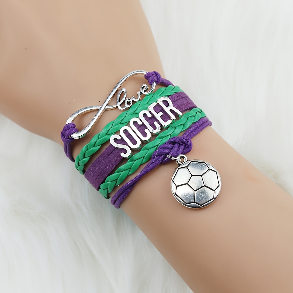 

Soccer-inspired Women's Wrap Bracelet - Sporty Leather, & Cheerleader Accessory, Ideal Gift For Soccer Players