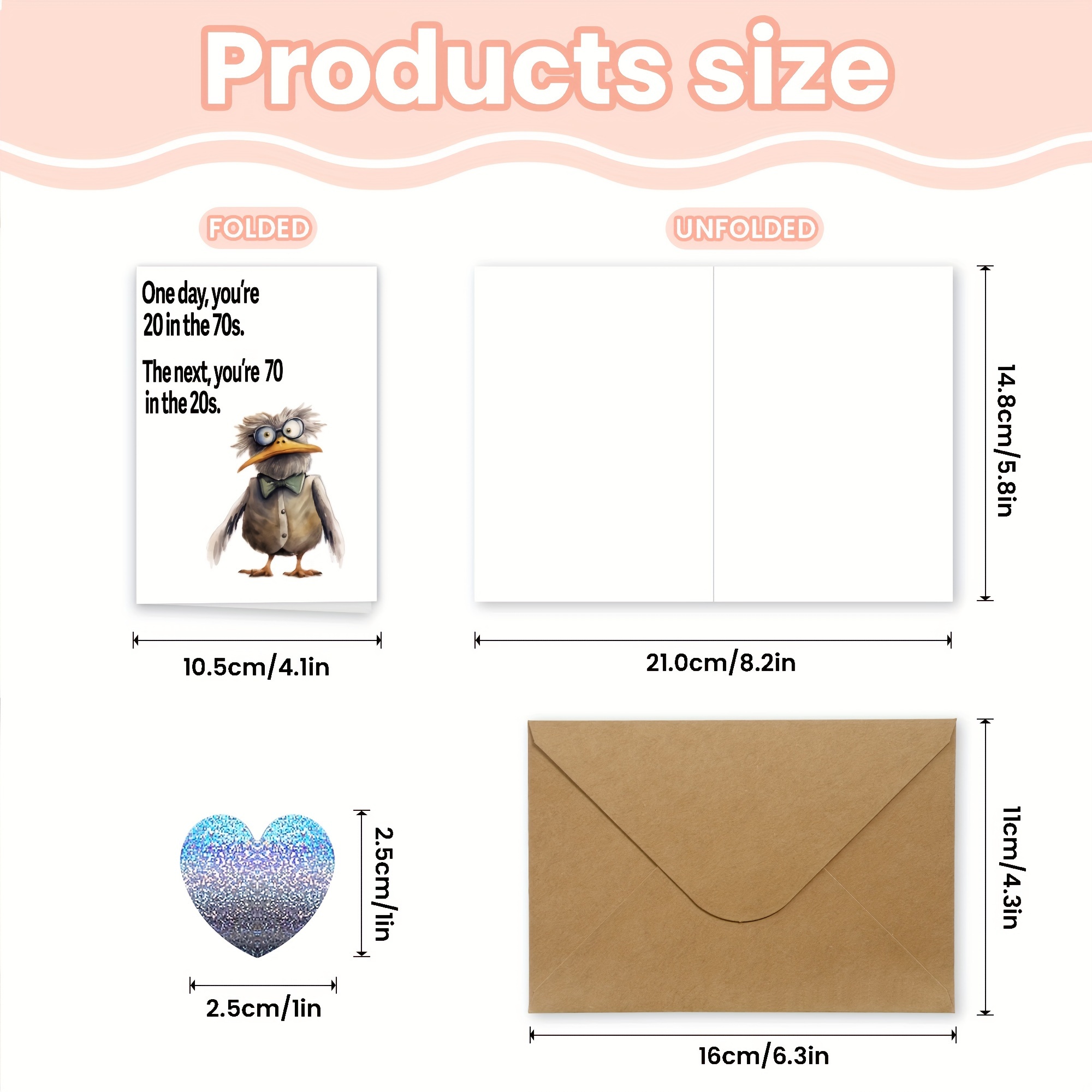 GIFTSFARM Lustige Geburtstagskarte Zum 70. - 12,7 X 17,8 Cm Mit Kraftumschlag - Für Damen & Herren