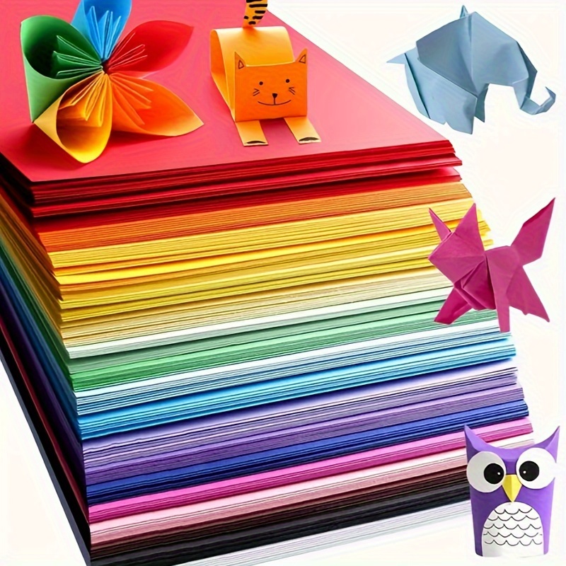 

10 Different Colors Origami Paper Set: 100 Sheets Of Handmade Paper Cuttings In Pink, Yellow, Orange, Green, Purple, Blue, Red, And More