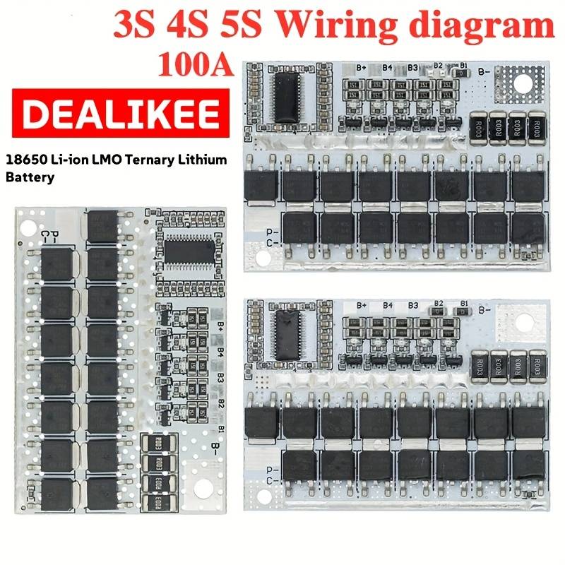 3S 4S 5S 100A BMS Protection Board For Li-ion / LMO Batteries - 12V 21V