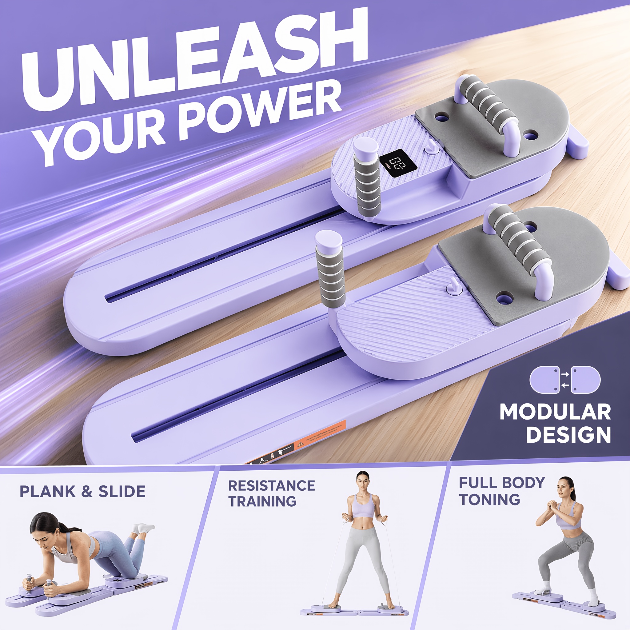 Image of Multi-functional Fitness Board For Planks And Slides, Modular Fitness Equipment For Full-body Shaping, Suitable For Daily Indoor Exercise And Strength Training