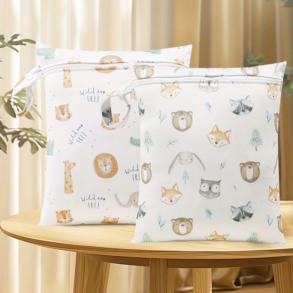 Image of Set Of 2 Portable Storage Bags, Suitable For Wet And Dry Items, Ideal For The Beach Or Pool, Compact Diaper Bag