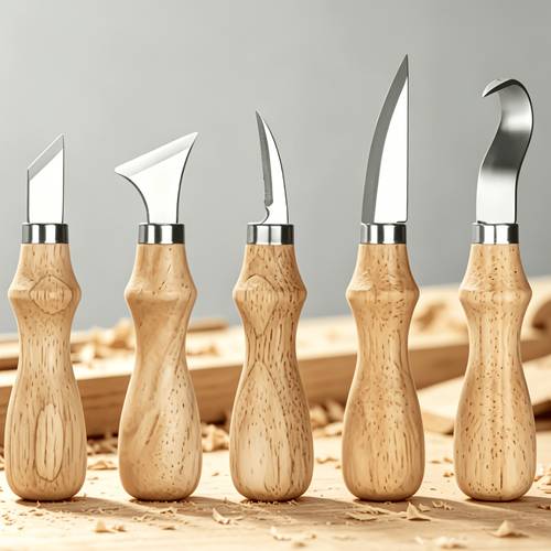 imagen del artículo juego de 5 cinceles para madera, herramientas de tallado de madera de acero inoxidable de carbono, de madera , duros y duraderos, adecuados para entusiastas del tallado en madera. juego de herramientas para grabado a