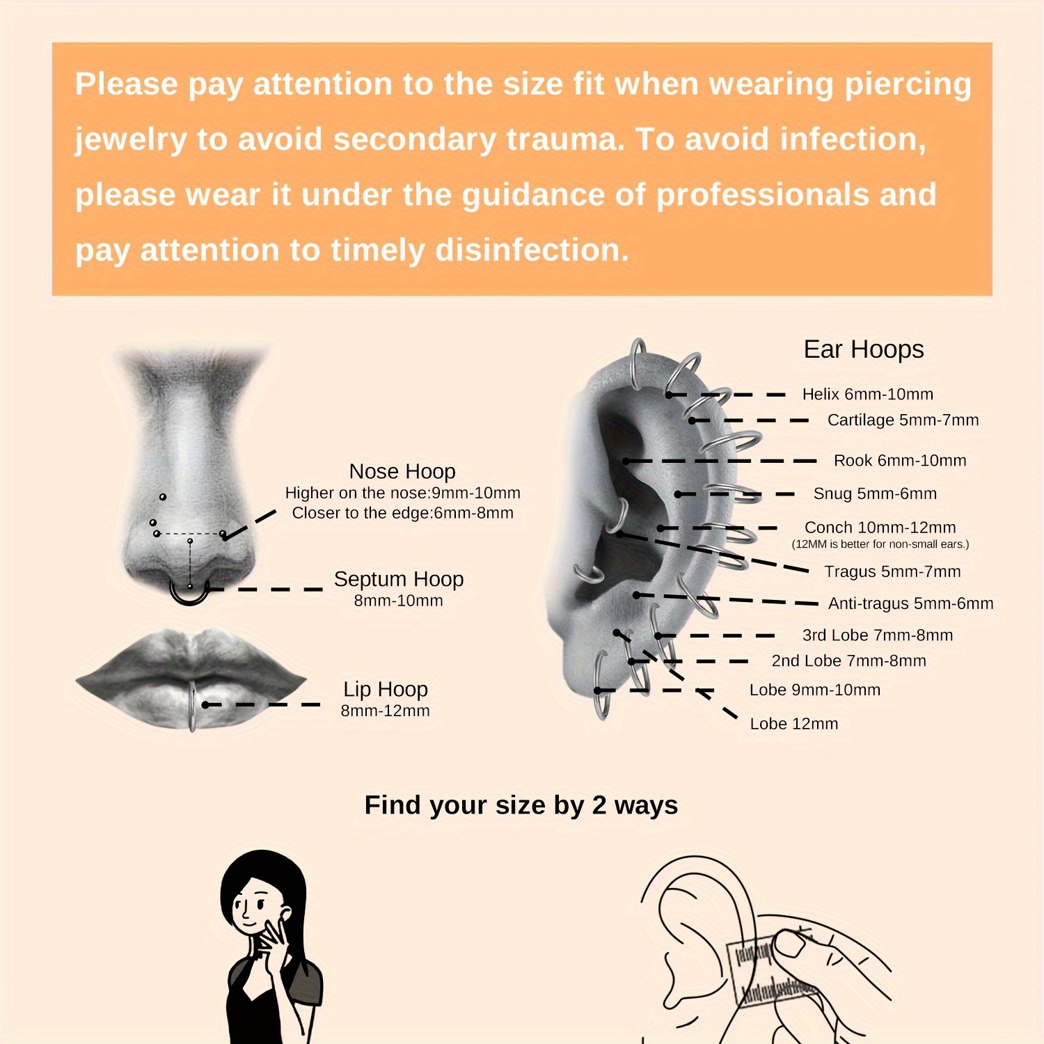 10pcs l shape nose ring inlaid shiny rhinestone stainless steel nose   accessories 7