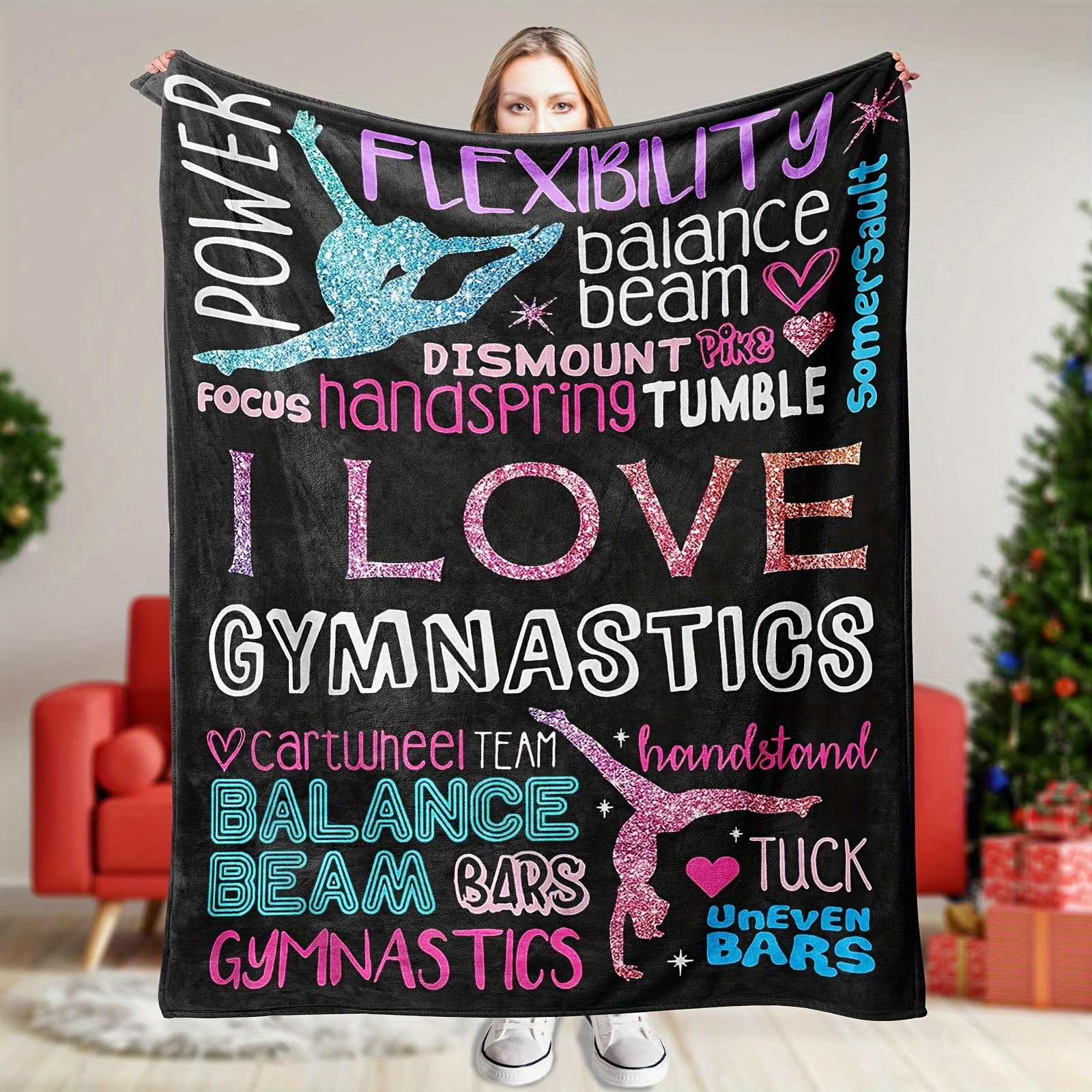 Gymnastics Gifts Blanket 50x40 - Gymnastic Gifts for Girls - Gymnastics  Room Decor - Gymnastics Party Decorations - Girls Gymnastics Gifts 