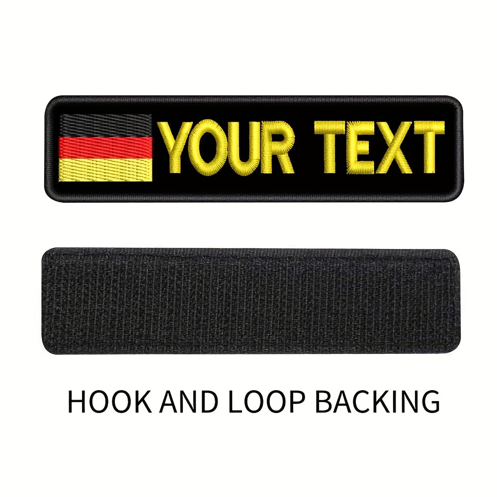 E-shop Ein personalisierter, bestickter Namensschild mit der deutschen Flagge, handgefertigt, für Nähanwendungen, Deko-Aufnäher und Aufbügel-Patches