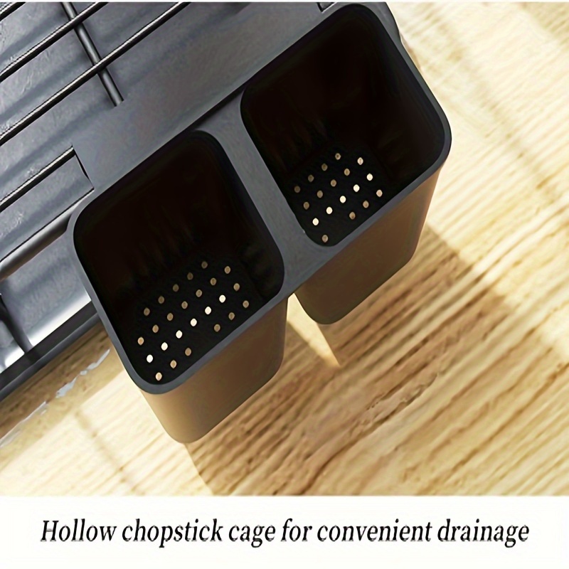 1pc metal 1 2 layer bowl dish rack space saving countertop organizer with drain basket chopsticks holder cutlery storage for   kitchen sink areas contemporary kitchenware   water drainage Product details 6