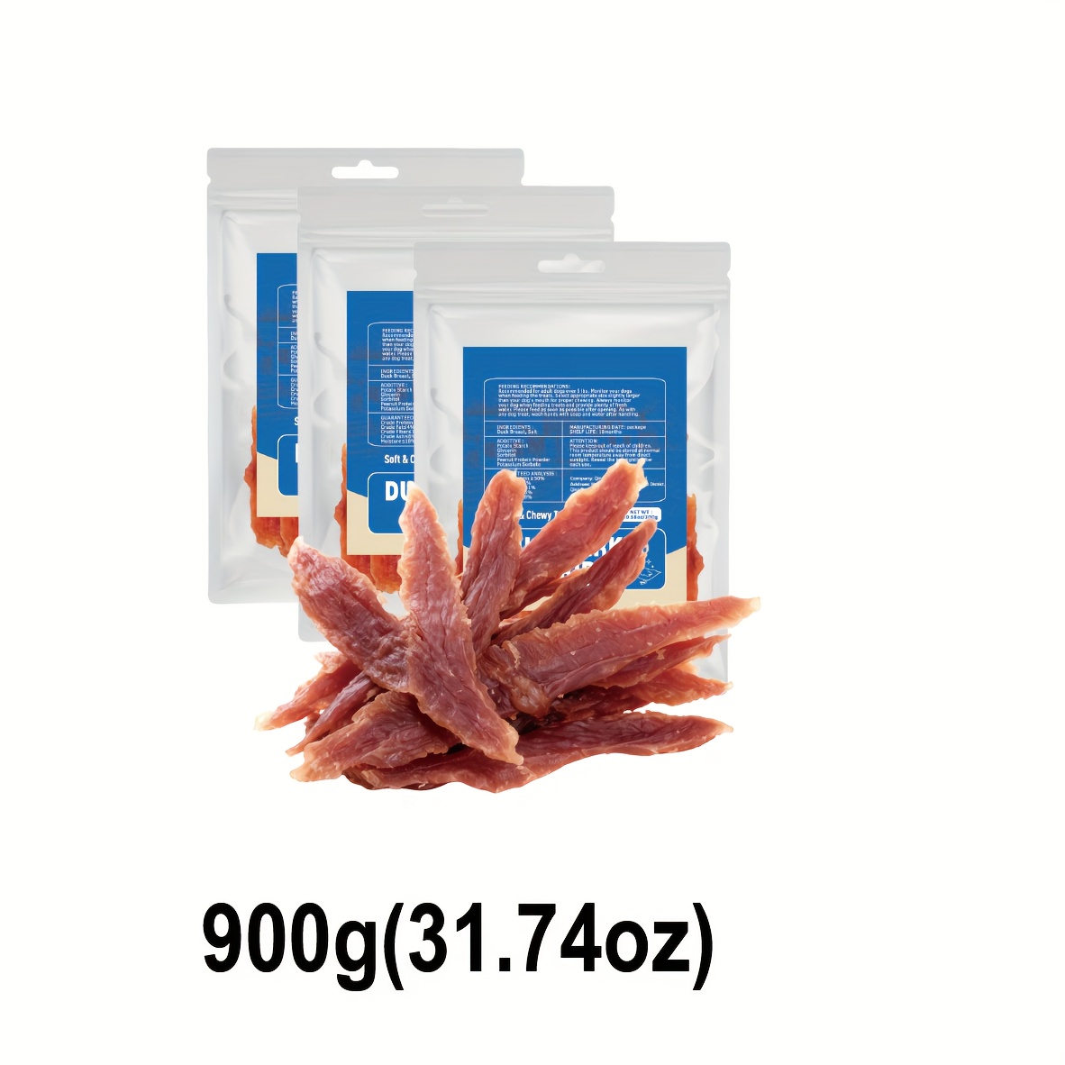 TEMU Duck Strips For Dogs, Dehydrated Dog Treats Natural Duck Sticks Dog - Dog Training Treats For Small & Large Dogs, Nutrient-rich Duck Jerky Dog