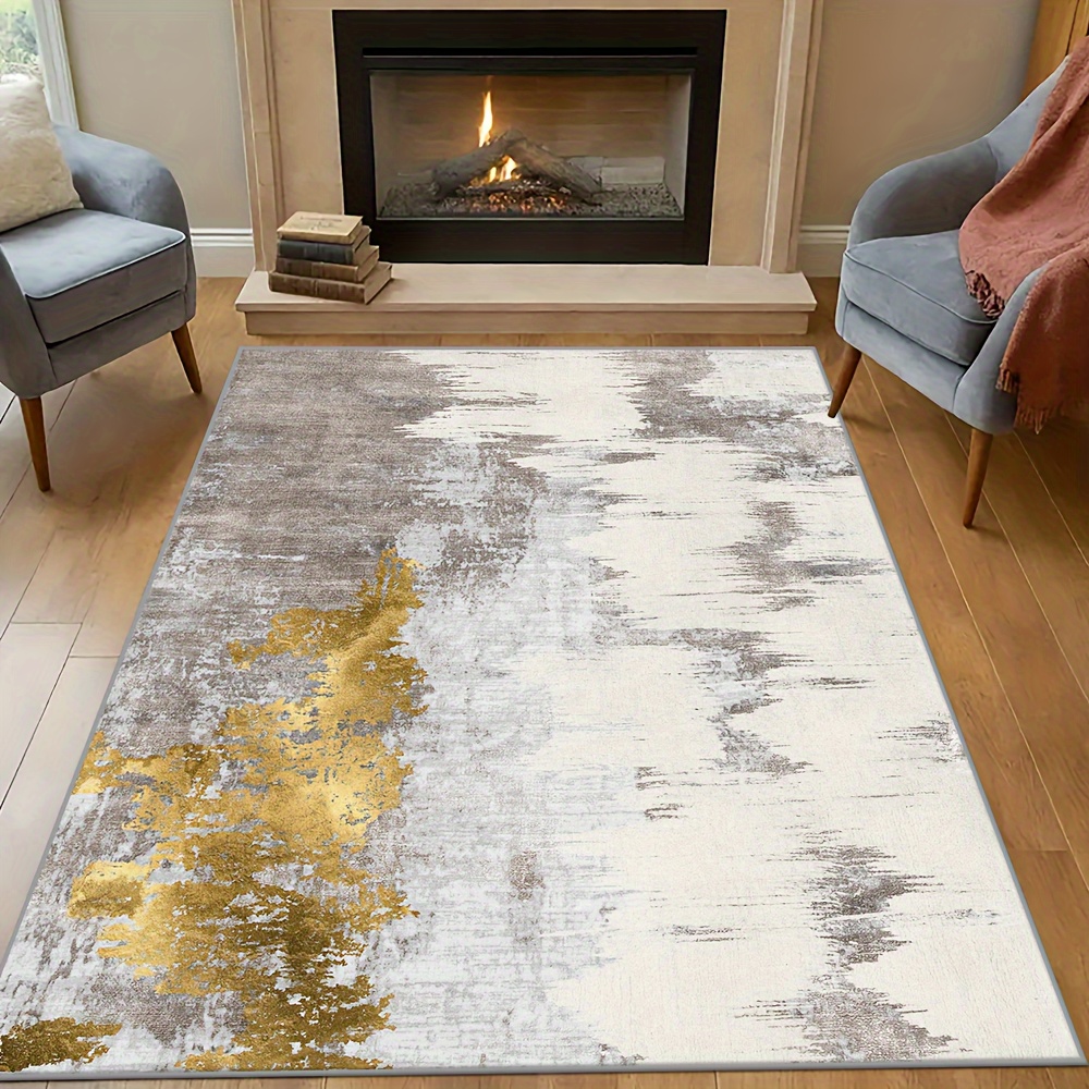 

Luxurious Faux Cashmere Area Rug - Abstract Art Design, Stain-resistant & Machine Washable, Perfect For Indoor/outdoor Use In Living Rooms, Bedrooms, And More