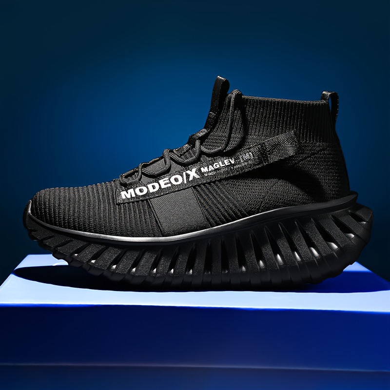 Sneakers, Men's Fashion Shoes, Men's Sports Outdoor Shoes, Men's Mid-Top Running Shoes, Men's Road Running Shoes, Mesh Breathable, Lightweight Shock Absorption, Large Elastic Band Design for a Snug Fit