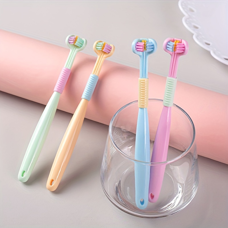 4pcs 3-Sided Soft Bristle Toothbrushes