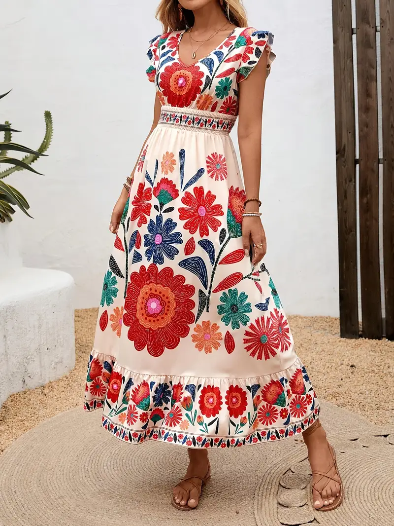 new lightweight v neck casual maxi dress cute leaf floral - Temu Philippines new lightweight v neck casual maxi dress cute leaf floral - Temu Philippines