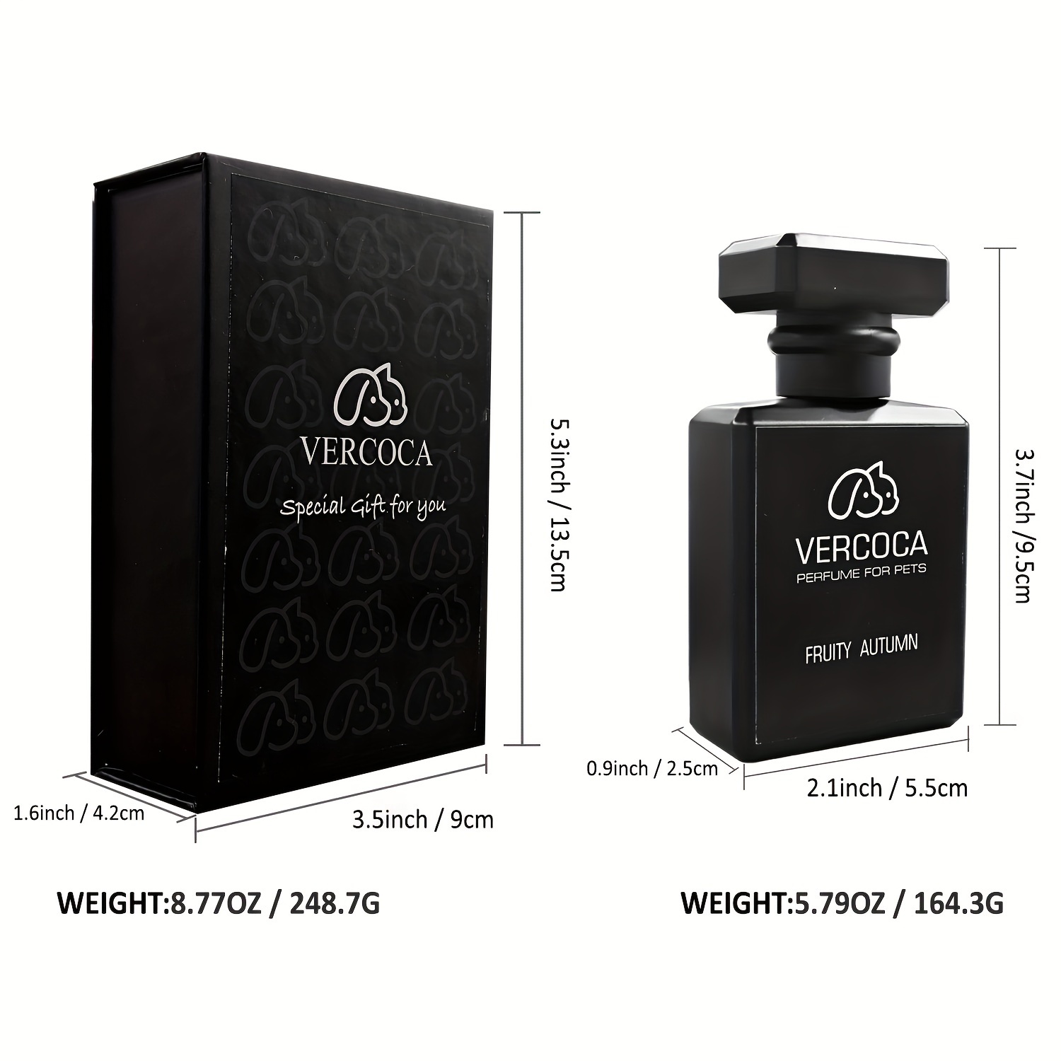 Vercoca Luxury Black Magnetic Box Pet Cologne Long lasting - Temu