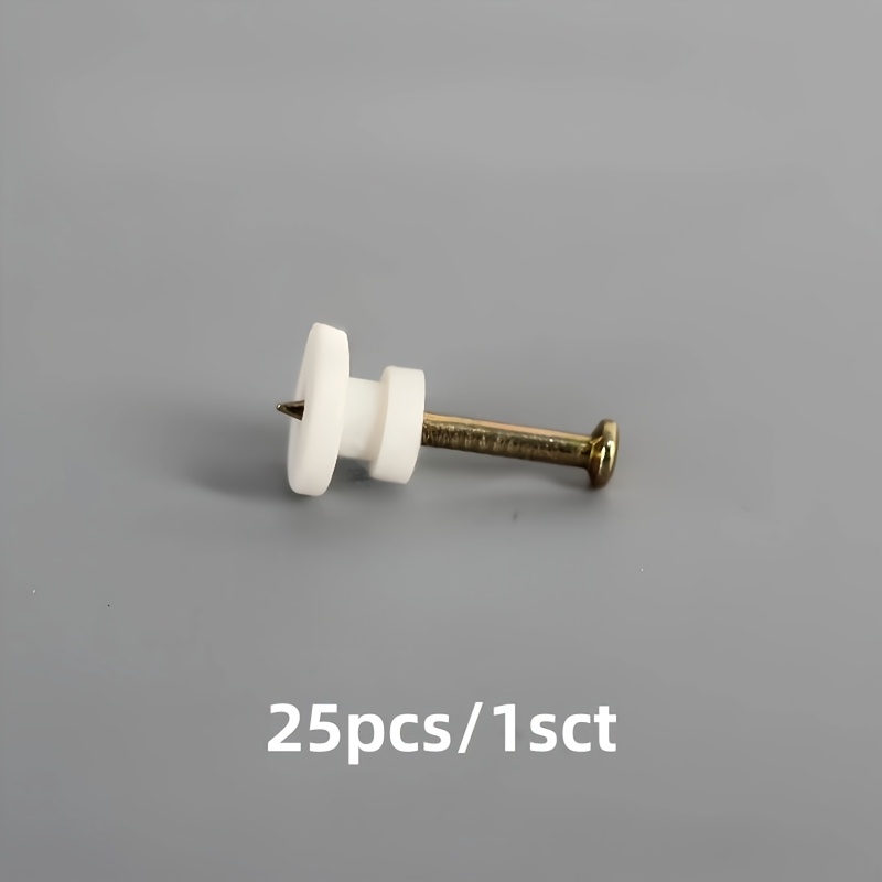 TEMU 25 piezas de clavos de montaje invisible para pared - Clavos de acero y plástico con adhesivo fuerte sin taladro para un montaje seguro en la