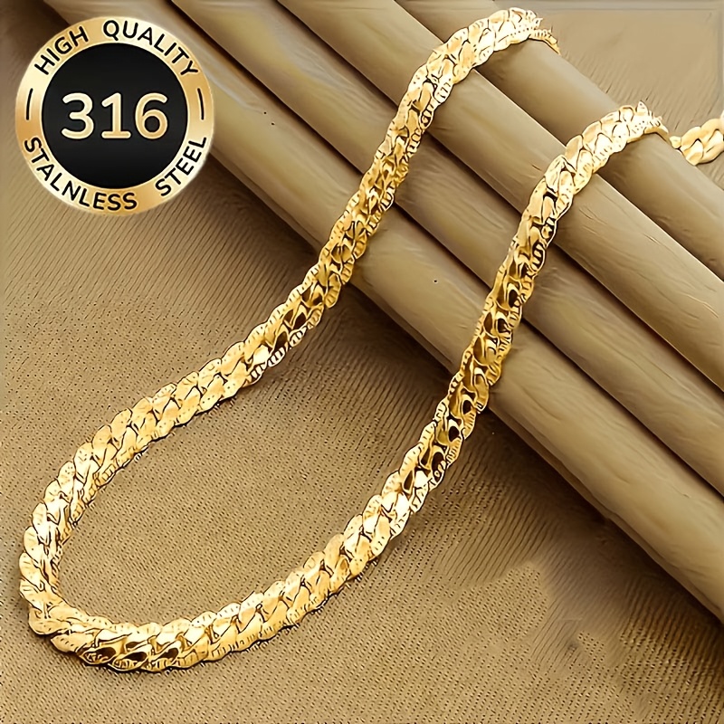 TEMU 1 Collana unisex in acciaio inossidabile 316 - Placcata, , facile da indossare