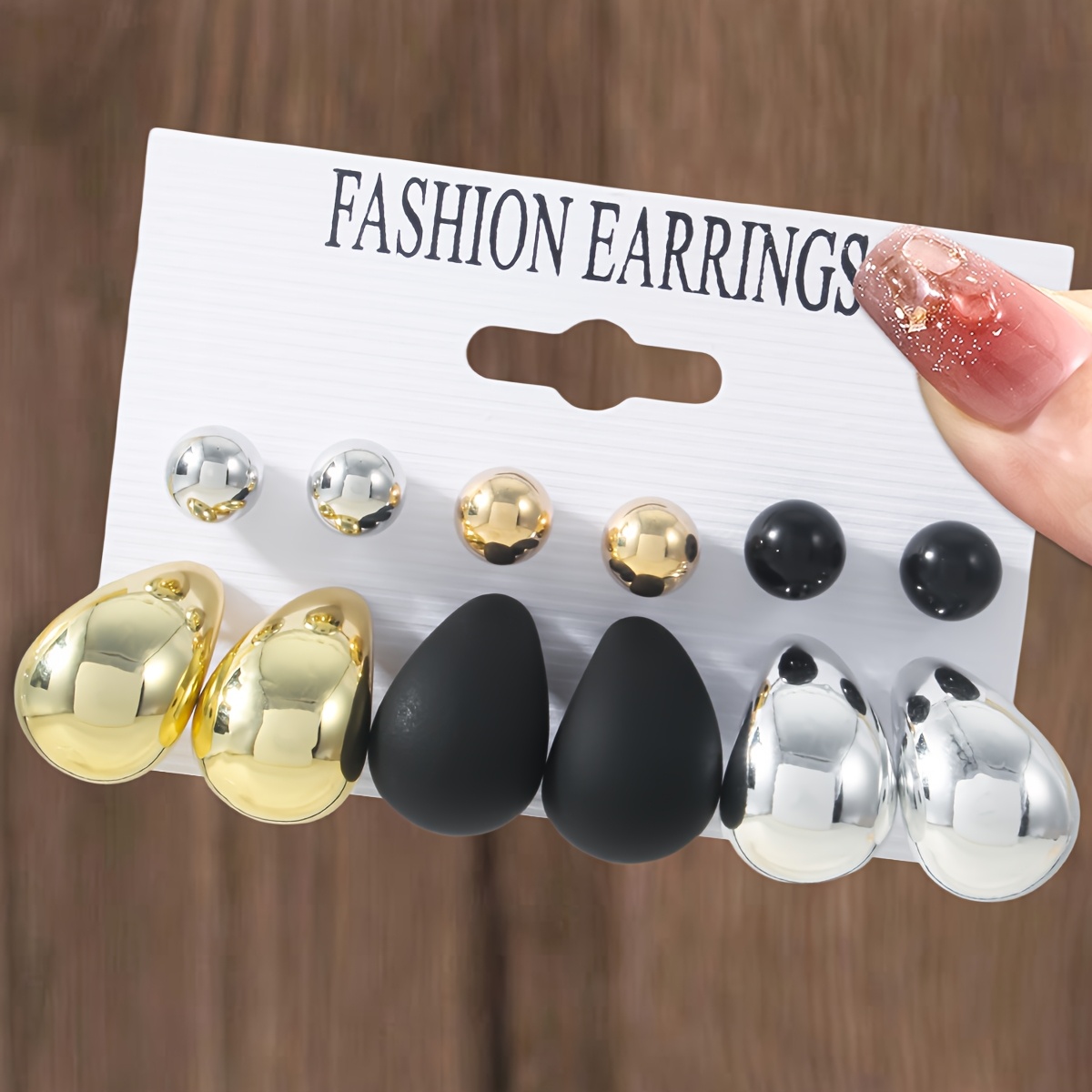 

12pcs/6pcs Classic Drop Style Women's Hoop Earrings Set Elegant Style Suitable For Daily Vacation Earrings