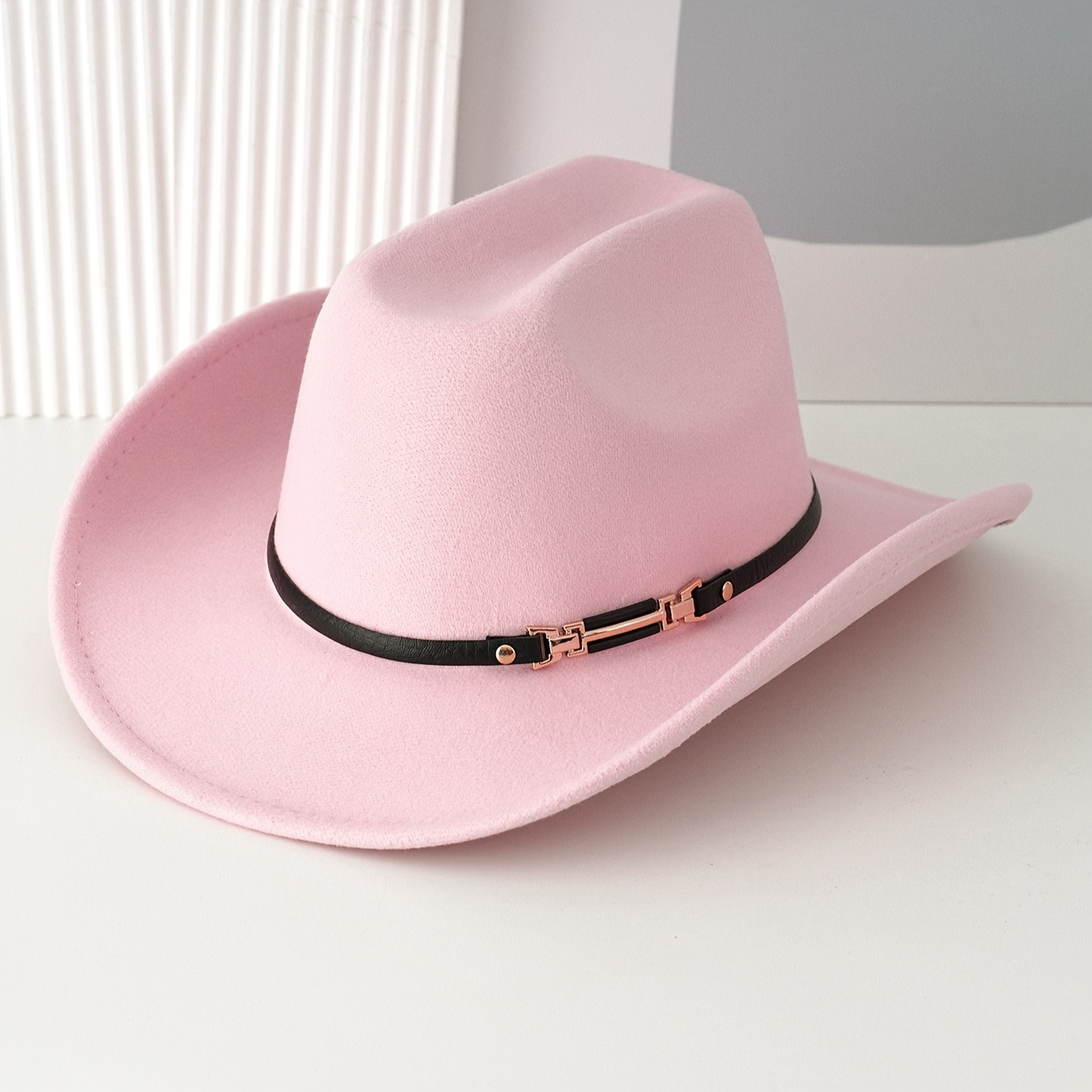1776 Classic Womens Western Cowboy Cowgirl Hats With Wide Belt Hotpink SwiftWear Silver Glitter Space Cowboy Hat Sparkly Sequin  main image 3