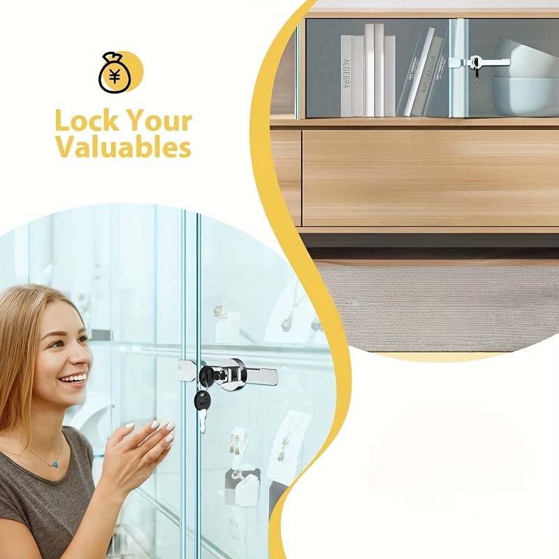 Sliding Glass Door Lock With Key Display Case Locks Showcase - Temu