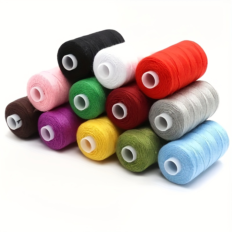 

12 Pcs Multicolor Polyester Sewing Thread Spool Set - High Strength, 500 Yards, Diy Crafts & Sewing Accessories