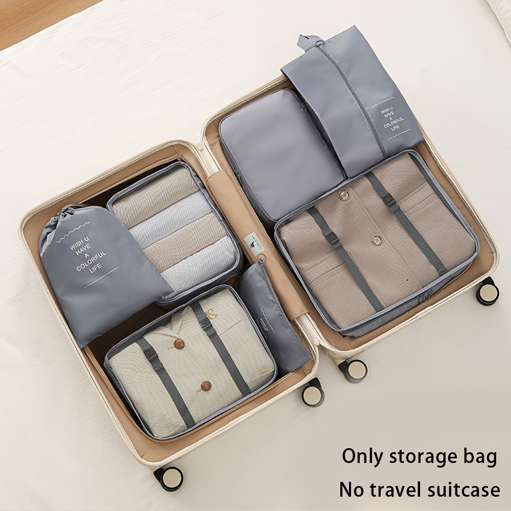 TEMU Ensemble sacs de rangement, organisateur de voyage grande , sacs portables pour vêtements, pantalons, chaussures et chaussettes