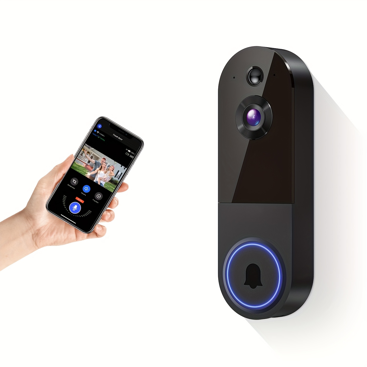Image of Wireless Video Doorbell Camera, Battery Powered, Ai Human Detection,,, Night Vision, Cloud Storage, Talk, , 2.4ghz Wifi Only, Surveillance Camera For (without Receiver), Christmas Doorbell