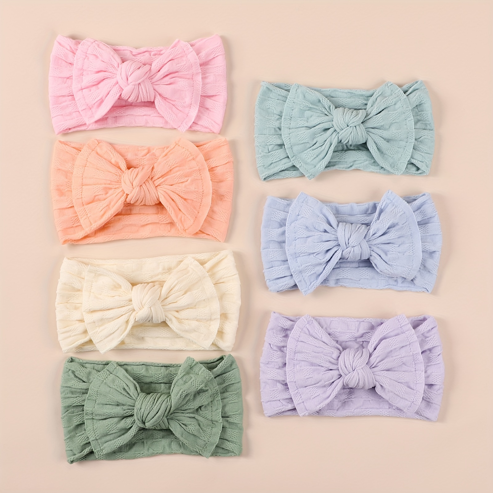 

Jralon 7-pack Chic Bow Headbands - Stretchy Nylon Hair Bands For Teens, Daily & Casual Wear, Fit Mixed Colors Accessories