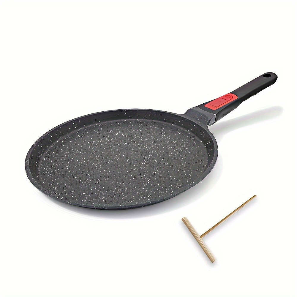 

20cm Non Stick Crepe Pan With Detachable Handle, 8 Inch Cast Aluminium Tortilla Pan, Oven&dishwash Safe, Pancake Pan Induction Compatible - Black