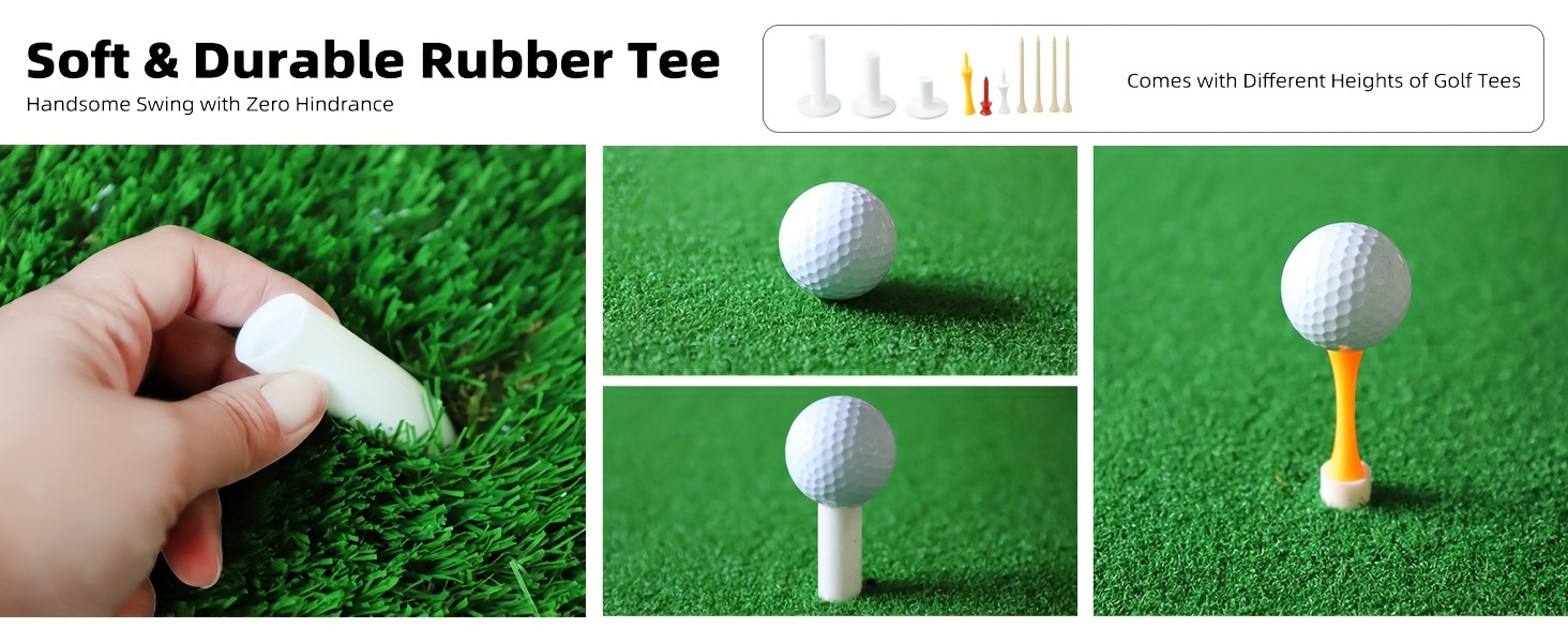golf hitting mat golf practice mat for indoor outdoor thickened   mat with pp grass includes golf ball golf tee impact   mat details 2