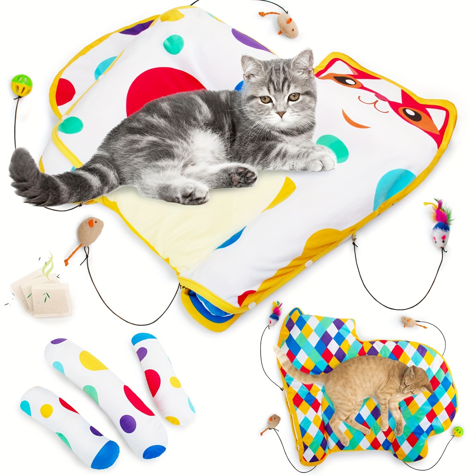 Cat toy under blanket hotsell