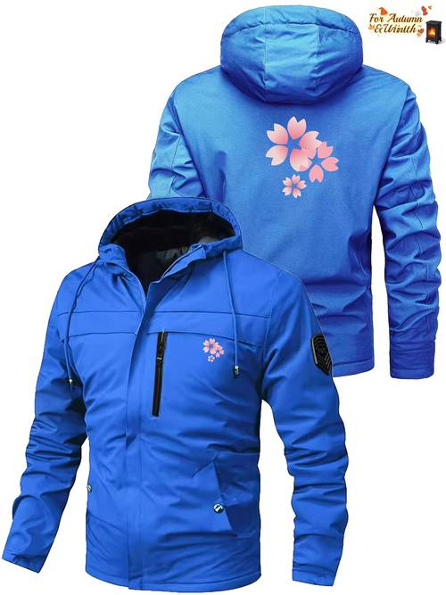item picture mens cherry hooded jacket a trendy mens element windproof thickened and warm daily commuting jacket for autumn and winter