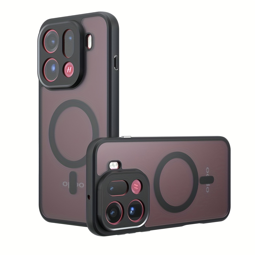 TEMU Phone Case - Mobile Phone Case-transparent Black Mobile Phone Case, Suitable For Oppo Find X9 Pro, Magnetic Wireless Charging Protective Case,