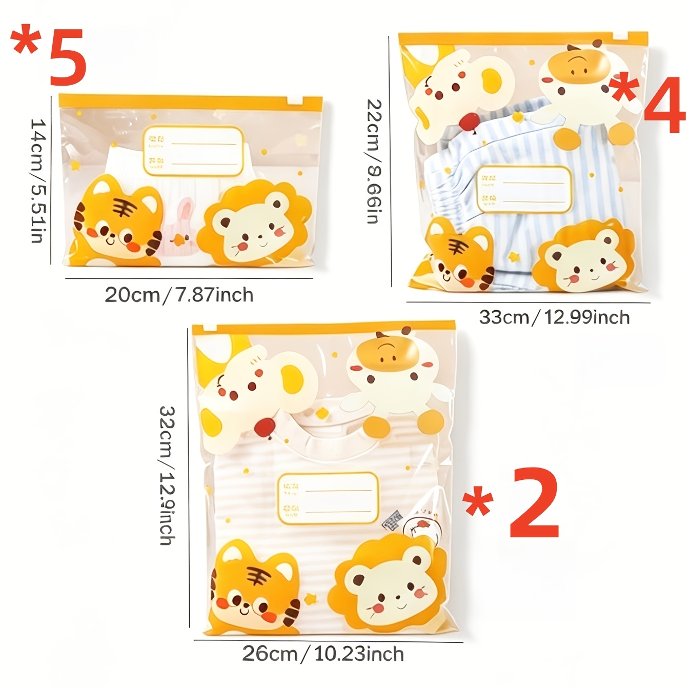 TEMU 11pcs Cartoon Animal Print Clothing Zipper Bag Set Travel Storage Bag Clothes Packing Bag With Protective Bag Luggage Organizer, Suitable For