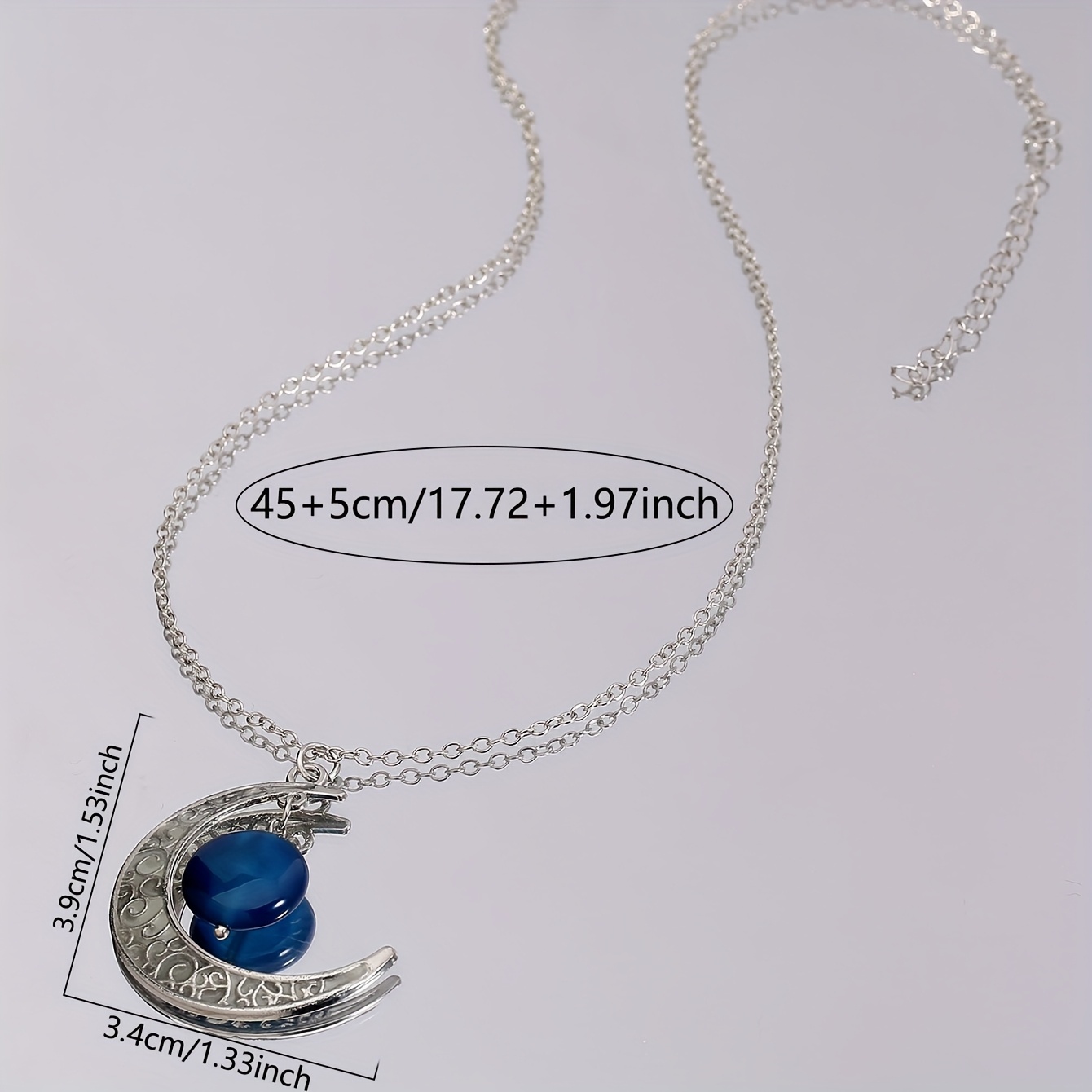 Glow-in-the-Dark Dripping Moon Pendant Necklace, Unisex