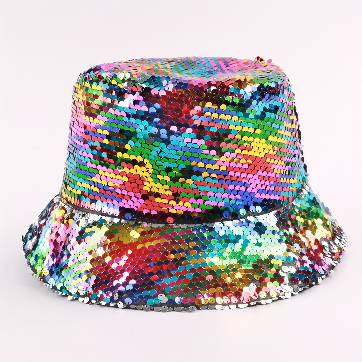 E-shop 1 x modische mehrfarbige Laser-Hip-Hop-Trendmütze, Unisex Outdoor-Reise-Fischerhut für ein schlankeres Gesichtsaussehen, vielseitiger Fischerhut