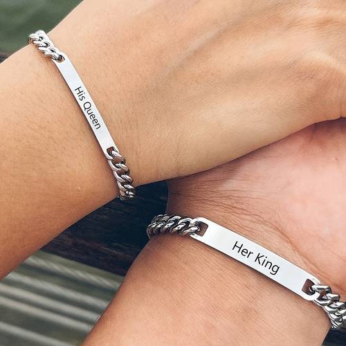 2pcs set couple bracelet letter detail bracelet gift for and additions