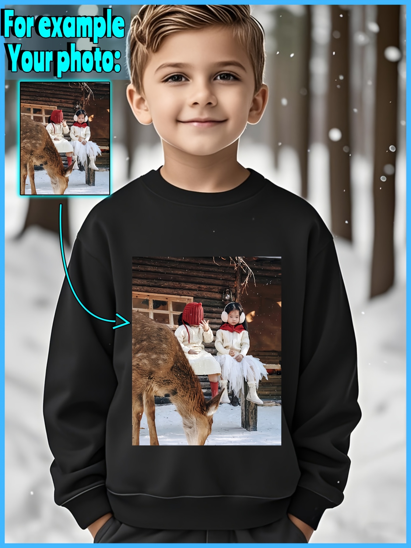 customizable photo print sweatshirt 100% Temu Norway