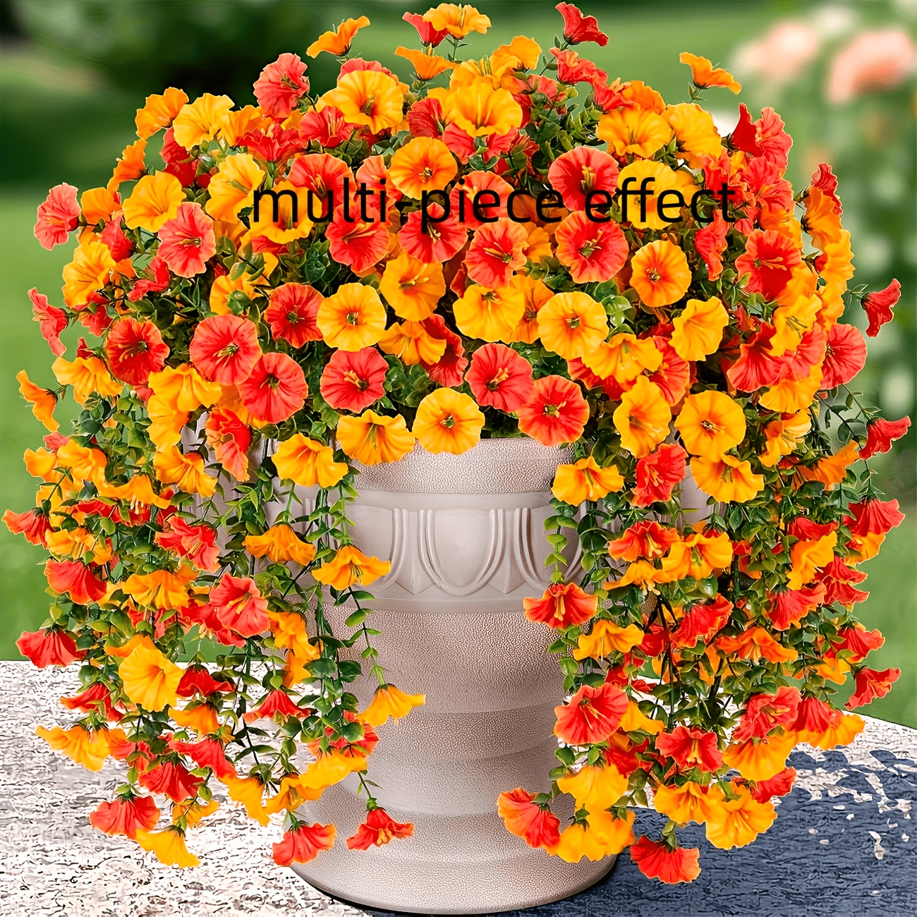 rare outdoor artificial   vine realistic orange flowers uv resistant indoor outdoor decor for weddings   gardens no maintenance fall and   decor durable plastic     christmas and thanksgiving