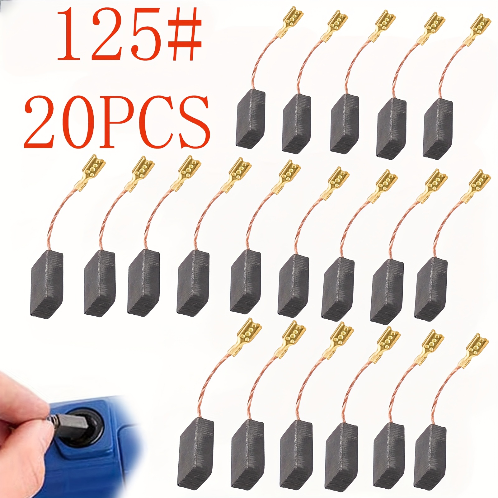 TEMU 20pcs Universal Motor Carbon Brushes 125# Carbon Brushes Suitable For Replacement And Repair Of Power Tools