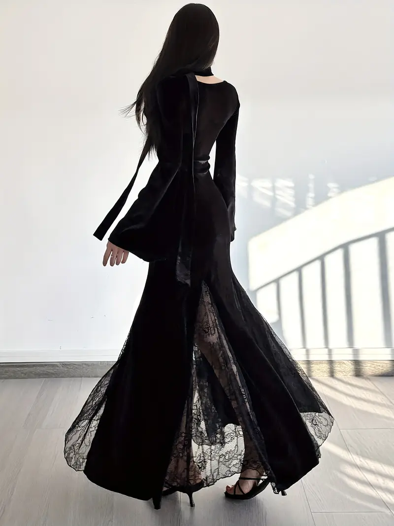 black neck scarf for dress US 2 / BLACK